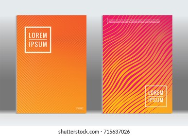 Minimal geometric cover. Vector abstract line pattern for poster design. Set of templates for business brochures. 2d prints for banner background. Graphic pattern for annual album backdrop.