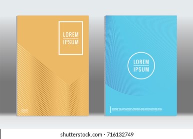 Minimal geometric cover. Vector abstract line pattern for poster design. Set of templates for business brochures. 2d prints for banner background. Graphic pattern for annual album backdrop.