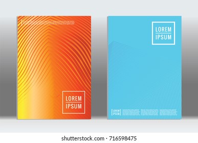 Minimal geometric cover. Vector abstract line pattern for poster design. Set of templates for business brochures. 2d prints for banner background. Graphic pattern for annual album backdrop.
