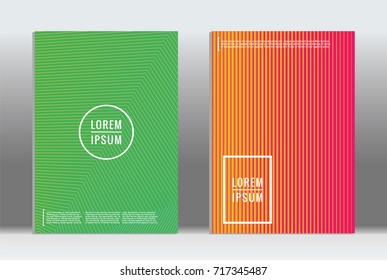 Minimal geometric cover. Vector abstract line pattern for poster design. Set of templates for business brochures. 2d prints for banner background. Graphic pattern for annual album backdrop.