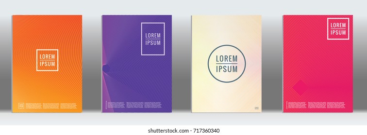 Minimal geometric cover. Vector abstract line pattern for poster design. Set of templates for business brochures. 2d prints for banner background. Graphic pattern for annual album backdrop.