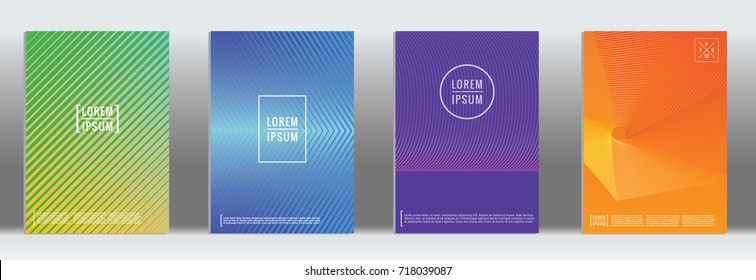 Minimal geometric cover. Vector abstract line pattern for poster design. Set of templates for business brochures. 2d prints for banner background. Graphic pattern for annual album backdrop.