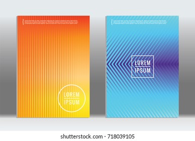 Minimal geometric cover. Vector abstract line pattern for poster design. Set of templates for business brochures. 2d prints for banner background. Graphic pattern for annual album backdrop.