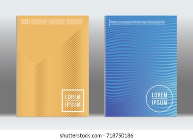 Minimal geometric cover. Vector abstract line pattern for poster design. Set of templates for business brochures. 2d prints for banner background. Graphic pattern for annual album backdrop.