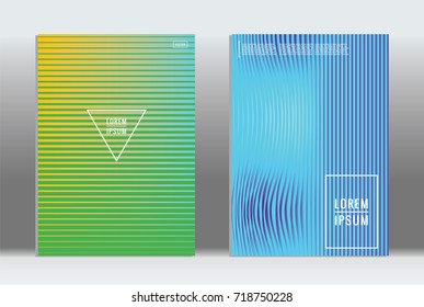 Minimal geometric cover. Vector abstract line pattern for poster design. Set of templates for business brochures. 2d prints for banner background. Graphic pattern for annual album backdrop.