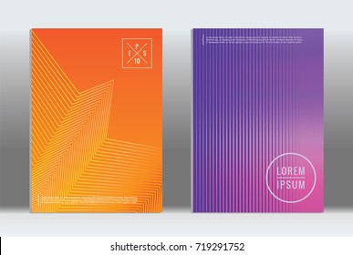 Minimal geometric cover. Vector abstract line pattern for poster design. Set of templates for business brochures. 2d prints for banner background. Graphic pattern for annual album backdrop.