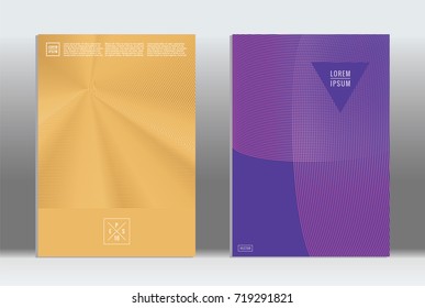 Minimal geometric cover. Vector abstract line pattern for poster design. Set of templates for business brochures. 2d prints for banner background. Graphic pattern for annual album backdrop.