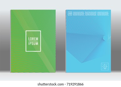 Minimal geometric cover. Vector abstract line pattern for poster design. Set of templates for business brochures. 2d prints for banner background. Graphic pattern for annual album backdrop.