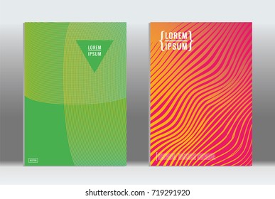 Minimal geometric cover. Vector abstract line pattern for poster design. Set of templates for business brochures. 2d prints for banner background. Graphic pattern for annual album backdrop.
