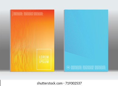 Minimal geometric cover. Vector abstract line pattern for poster design. Set of templates for business brochures. 2d prints for banner background. Graphic pattern for annual album backdrop.