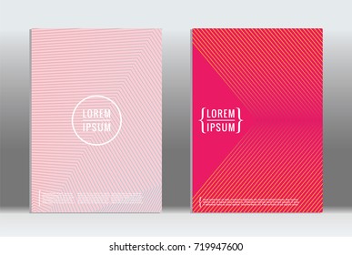 Minimal geometric cover. Vector abstract line pattern for poster design. Set of templates for business brochures. 2d prints for banner background. Graphic pattern for annual album backdrop.