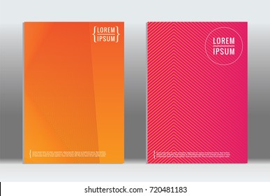 Minimal geometric cover. Vector abstract line pattern for poster design. Set of templates for business brochures. 2d prints for banner background. Graphic pattern for annual album backdrop.