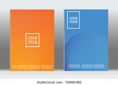 Minimal geometric cover. Vector abstract line pattern for poster design. Set of templates for business brochures. 2d prints for banner background. Graphic pattern for annual album backdrop.