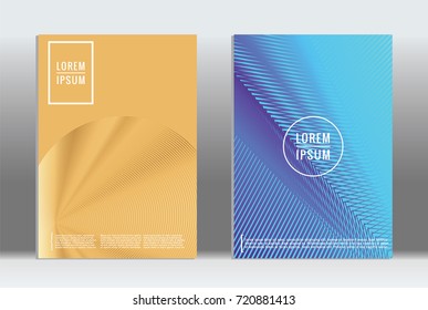 Minimal geometric cover. Vector abstract line pattern for poster design. Set of templates for business brochures. 2d prints for banner background. Graphic pattern for annual album backdrop.