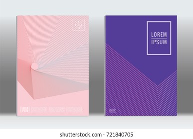 Minimal geometric cover. Vector abstract line pattern for poster design. Set of templates for business brochures. 2d prints for banner background. Graphic pattern for annual album backdrop.