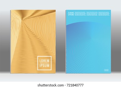Minimal geometric cover. Vector abstract line pattern for poster design. Set of templates for business brochures. 2d prints for banner background. Graphic pattern for annual album backdrop.