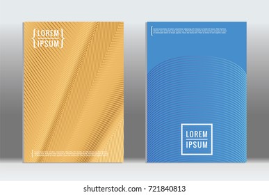 Minimal geometric cover. Vector abstract line pattern for poster design. Set of templates for business brochures. 2d prints for banner background. Graphic pattern for annual album backdrop.