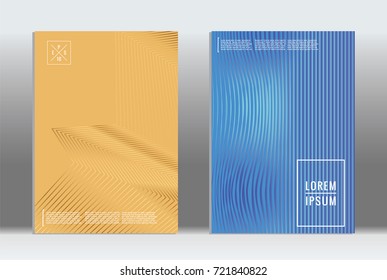 Minimal geometric cover. Vector abstract line pattern for poster design. Set of templates for business brochures. 2d prints for banner background. Graphic pattern for annual album backdrop.
