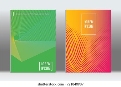 Minimal geometric cover. Vector abstract line pattern for poster design. Set of templates for business brochures. 2d prints for banner background. Graphic pattern for annual album backdrop.