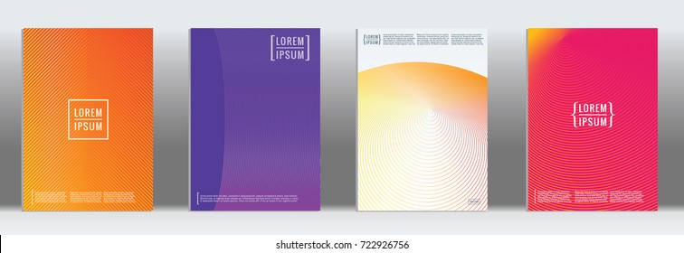 Minimal geometric cover. Vector abstract line pattern for poster design. Set of templates for business brochures. 2d prints for banner background. Graphic pattern for annual album backdrop.