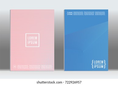 Minimal geometric cover. Vector abstract line pattern for poster design. Set of templates for business brochures. 2d prints for banner background. Graphic pattern for annual album backdrop.