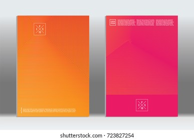 Minimal geometric cover. Vector abstract line pattern for poster design. Set of templates for business brochures. 2d prints for banner background. Graphic pattern for annual album backdrop.