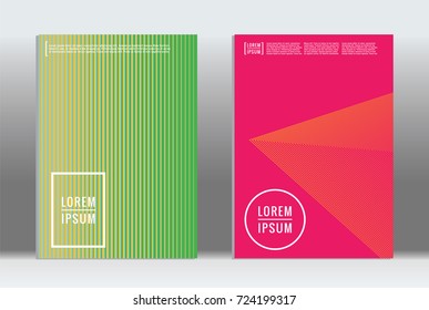 Minimal geometric cover. Vector abstract line pattern for poster design. Set of templates for business brochures. 2d prints for banner background. Graphic pattern for annual album backdrop.