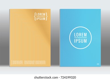 Minimal geometric cover. Vector abstract line pattern for poster design. Set of templates for business brochures. 2d prints for banner background. Graphic pattern for annual album backdrop.