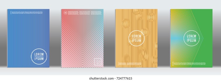 Minimal geometric cover. Vector abstract line pattern for poster design. Set of templates for business brochures. 2d prints for banner background. Graphic pattern for annual album backdrop.