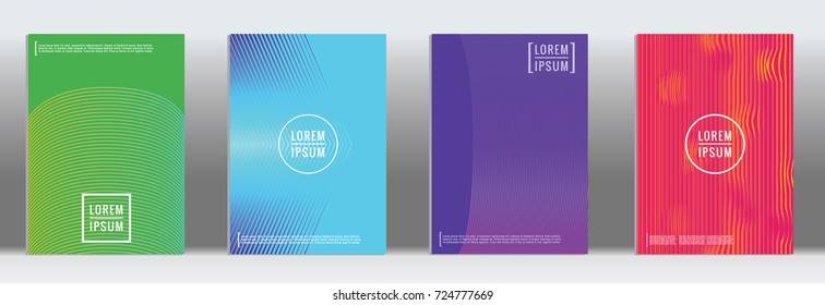 Minimal geometric cover. Vector abstract line pattern for poster design. Set of templates for business brochures. 2d prints for banner background. Graphic pattern for annual album backdrop.