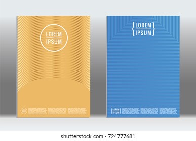 Minimal geometric cover. Vector abstract line pattern for poster design. Set of templates for business brochures. 2d prints for banner background. Graphic pattern for annual album backdrop.