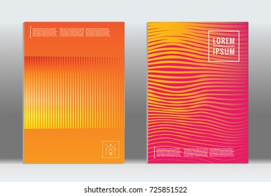 Minimal geometric cover. Vector abstract line pattern for poster design. Set of templates for business brochures. 2d prints for banner background. Graphic pattern for annual album backdrop.