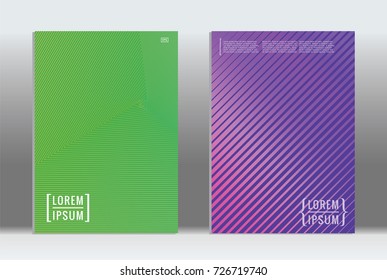 Minimal geometric cover. Vector abstract line pattern for poster design. Set of templates for business brochures. 2d prints for banner background. Graphic pattern for annual album backdrop.