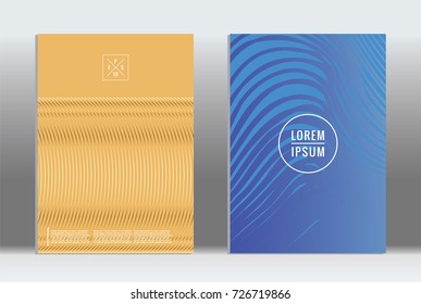 Minimal geometric cover. Vector abstract line pattern for poster design. Set of templates for business brochures. 2d prints for banner background. Graphic pattern for annual album backdrop.