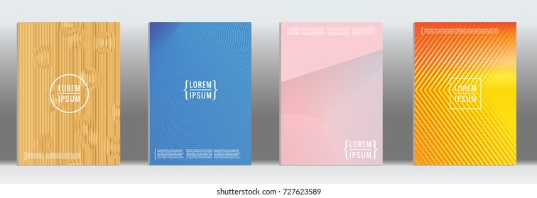 Minimal geometric cover. Vector abstract line pattern for poster design. Set of templates for business brochures. 2d prints for banner background. Graphic pattern for annual album backdrop.