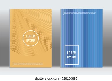 Minimal geometric cover. Vector abstract line pattern for poster design. Set of templates for business brochures. 2d prints for banner background. Graphic pattern for annual album backdrop.
