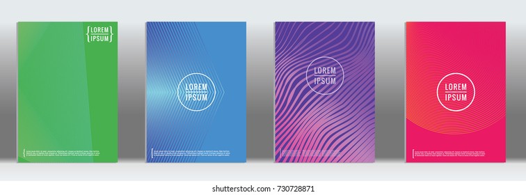 Minimal geometric cover. Vector abstract line pattern for poster design. Set of templates for business brochures. 2d prints for banner background. Graphic pattern for annual album backdrop.