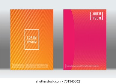Minimal geometric cover. Vector abstract line pattern for poster design. Set of templates for business brochures. 2d prints for banner background. Graphic pattern for annual album backdrop.