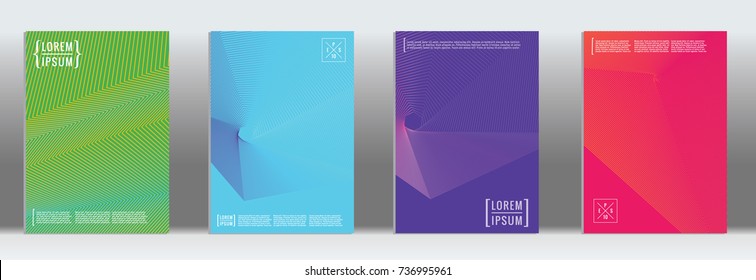 Tapa geométrica mínima. Patrón de línea abstracta vectorial para el diseño de afiches. Conjunto de plantillas para folletos comerciales. Impresiones 2d para fondo de banner. Patrón gráfico para el fondo anual del álbum.