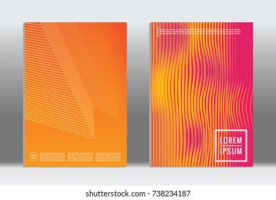 Minimal geometric cover. Vector abstract line pattern for poster design. Set of templates for business brochures. 2d prints for banner background. Graphic pattern for annual album backdrop.