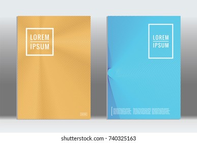 Minimal geometric cover. Vector abstract line pattern for poster design. Set of templates for business brochures. 2d prints for banner background. Graphic pattern for annual album backdrop.
