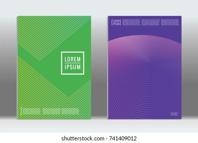 Minimal geometric cover. Vector abstract line pattern for poster design. Set of templates for business brochures. 2d prints for banner background. Graphic pattern for annual album backdrop.