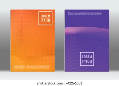 Minimal geometric cover. Vector abstract line pattern for poster design. Set of templates for business brochures. 2d prints for banner background. Graphic pattern for annual album backdrop.