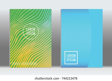 Minimal geometric cover. Vector abstract line pattern for poster design. Set of templates for business brochures. 2d prints for banner background. Graphic pattern for annual album backdrop.