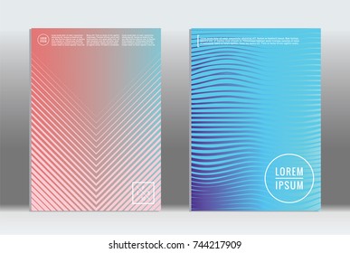 Minimal geometric cover. Vector abstract line pattern for poster design. Set of templates for business brochures. 2d prints for banner background. Graphic pattern for annual album backdrop.