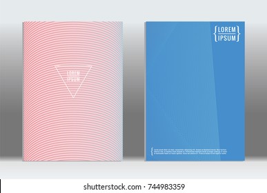 Minimal geometric cover. Vector abstract line pattern for poster design. Set of templates for business brochures. 2d prints for banner background. Graphic pattern for annual album backdrop.