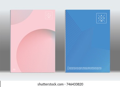 Minimal geometric cover. Vector abstract line pattern for poster design. Set of templates for business brochures. 2d prints for banner background. Graphic pattern for annual album backdrop.