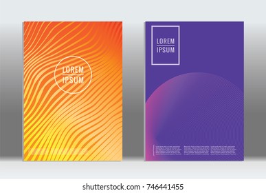 Minimal geometric cover. Vector abstract line pattern for poster design. Set of templates for business brochures. 2d prints for banner background. Graphic pattern for annual album backdrop.