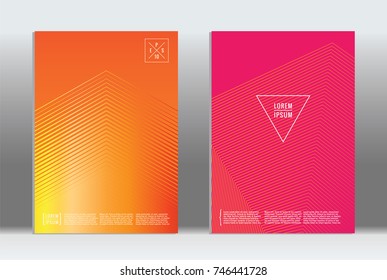 Minimal geometric cover. Vector abstract line pattern for poster design. Set of templates for business brochures. 2d prints for banner background. Graphic pattern for annual album backdrop.