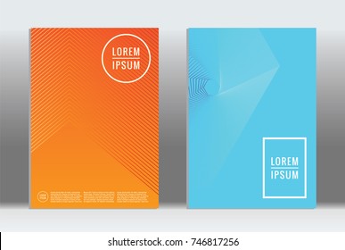 Minimal geometric cover. Vector abstract line pattern for poster design. Set of templates for business brochures. 2d prints for banner background. Graphic pattern for annual album backdrop.